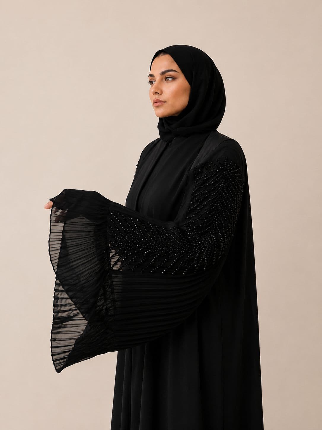 عبايه شغل علي الاكمام  3