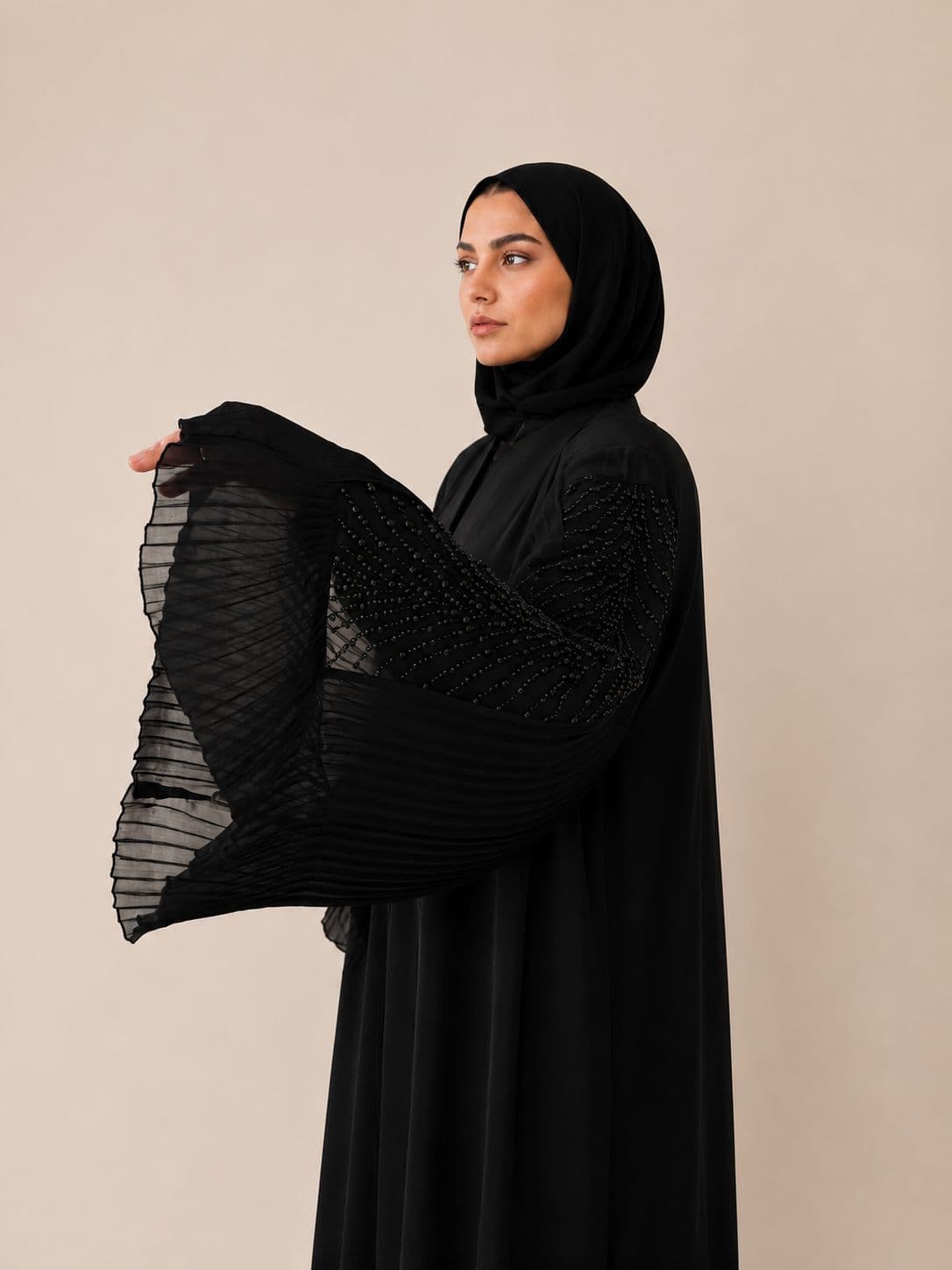 عبايه شغل علي الاكمام  5